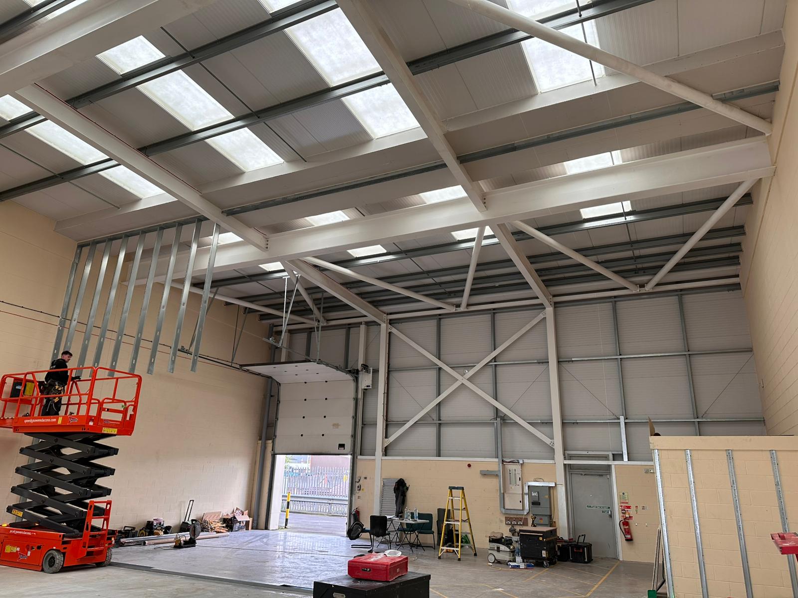 Commercial warehouse fit-out by Yorkshire Ceilings Ltd